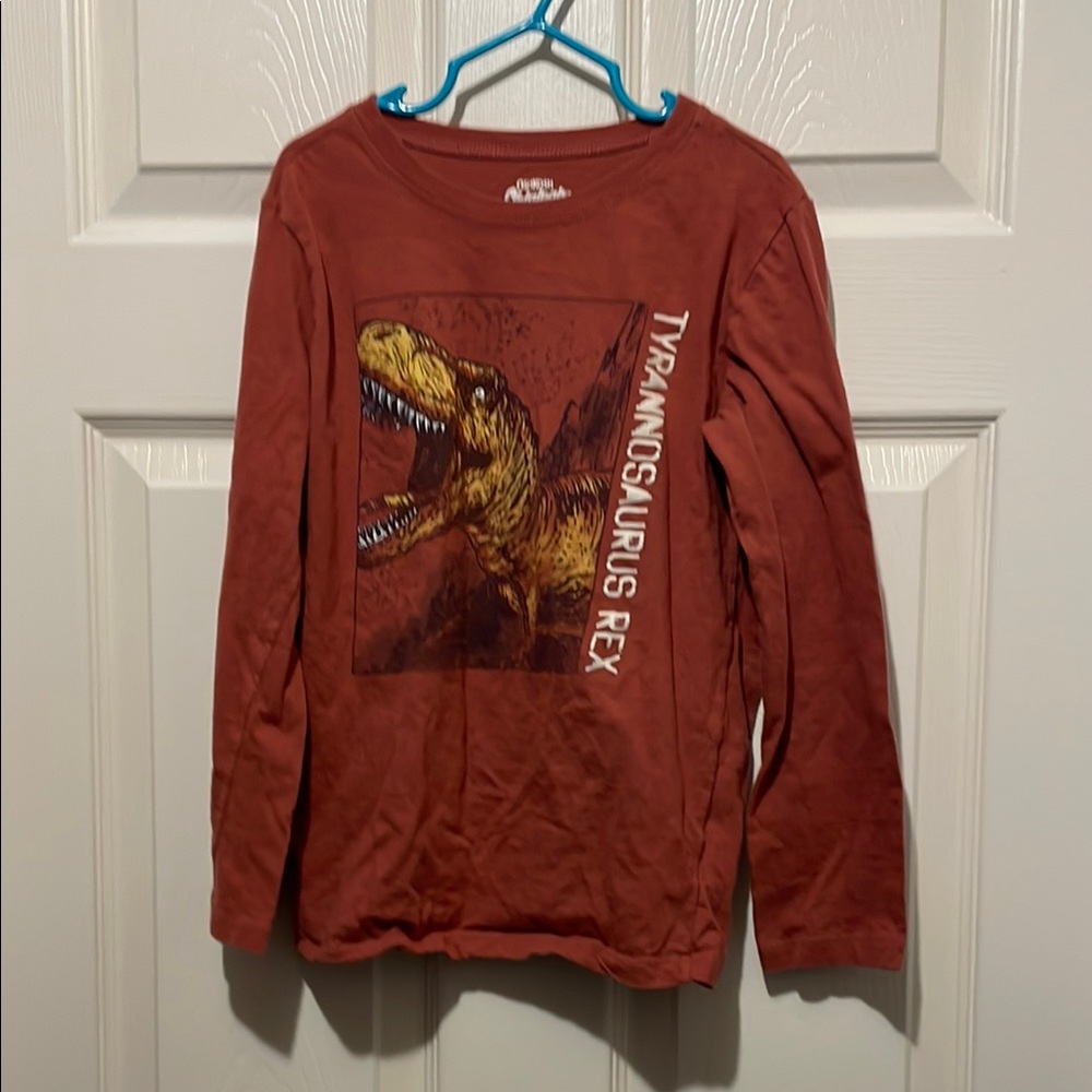 Dinosaur Graphic Kids Shirt - Rust Red